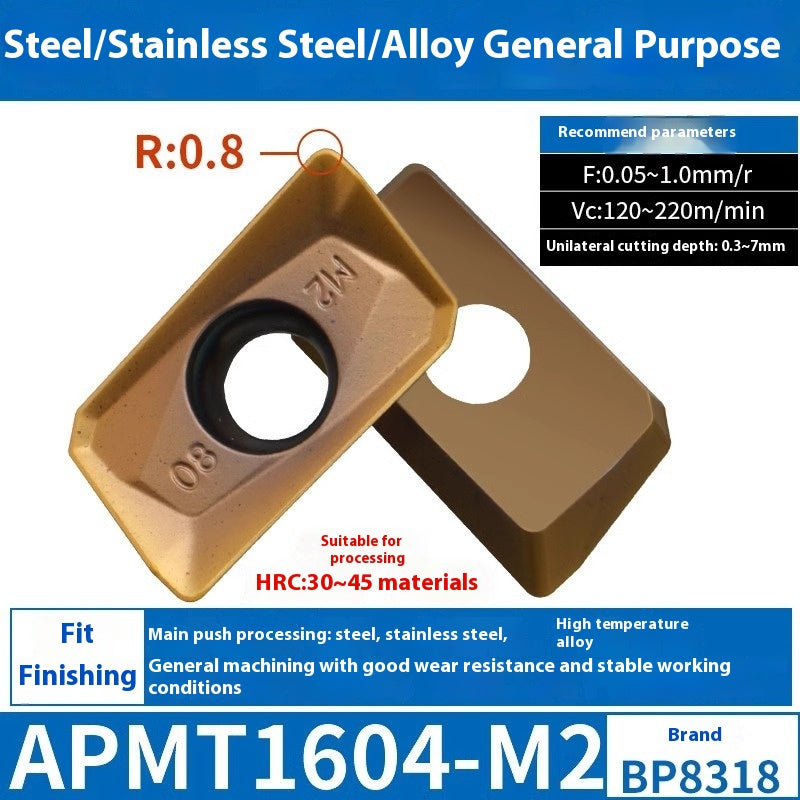 6008 CNC Milling Inserts APMT1135 Milling Blade 1604 Milling Head for Aluminum Alloy R0.8 Coated Rough Milling Machine Tool Pellets Shandong Denso Pricision Tools Co.,Ltd.